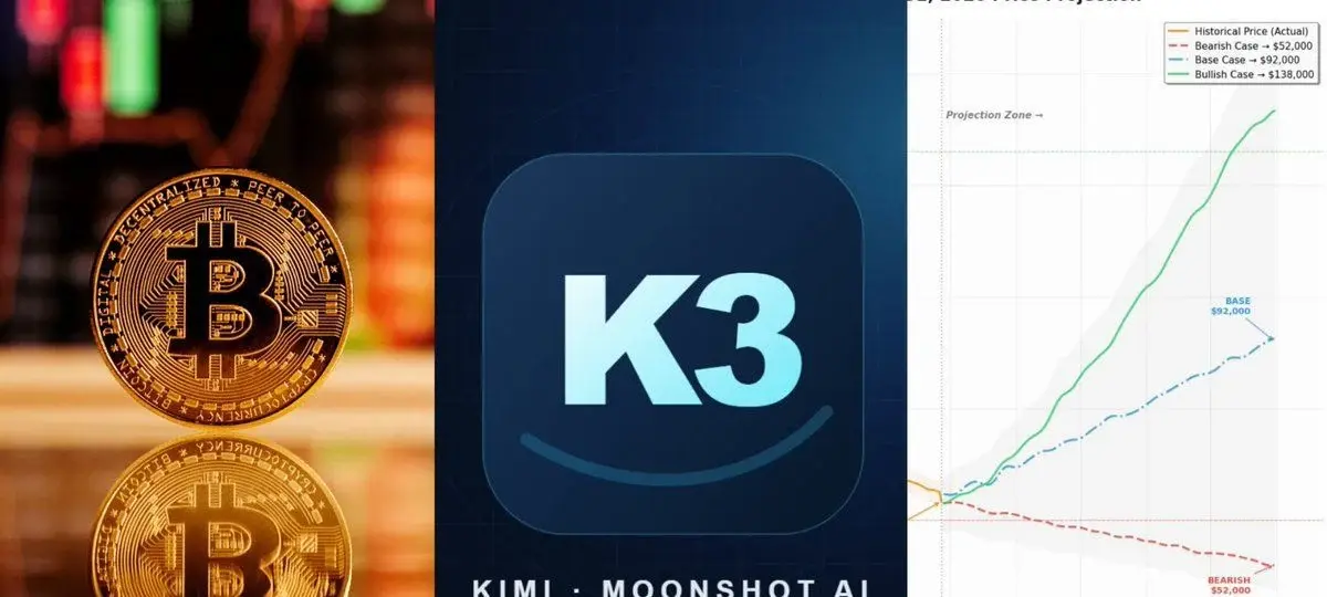 Kimi K3 از هوش مصنوعی Moonshot شاهد صعود بیت کوین به 92000 دلار در سال جاری است
